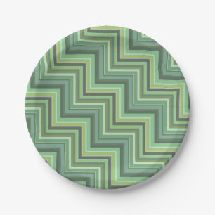 Oliv Green Stripes Pattern Pappteller