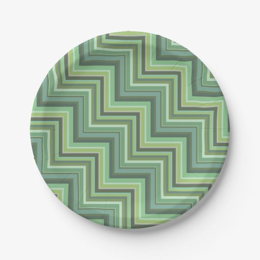 Oliv Green Stripes Pattern Pappteller (Vorderseite)