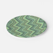 Oliv Green Stripes Pattern Pappteller (Schrägansicht)