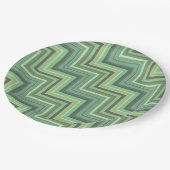 Oliv Green Stripes Pattern Pappteller (Schrägansicht)