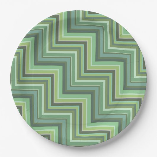 Oliv Green Stripes Pattern Pappteller (Vorderseite)