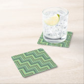 Oliv Green Stripes Pattern Rechteckiger Pappuntersetzer (Vor Ort)
