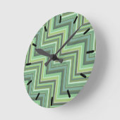 Oliv Green Stripes Pattern Runde Wanduhr (Winkel)