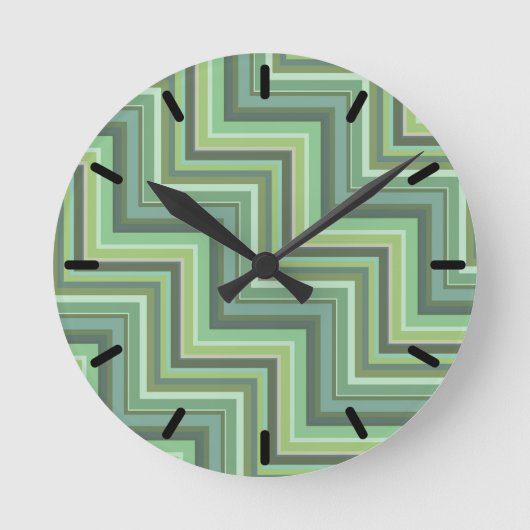 Oliv Green Stripes Pattern Runde Wanduhr (Vorderseite)