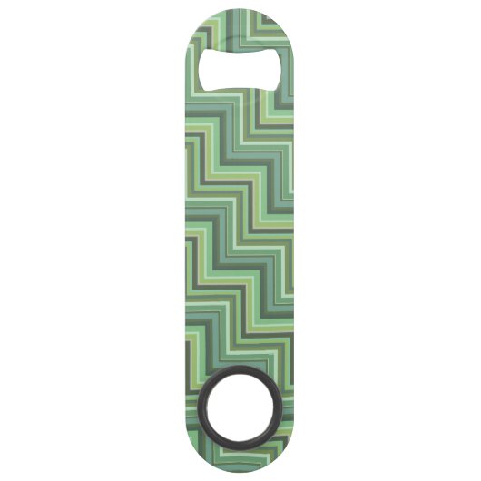 Oliv Green Stripes Pattern Speedflaschenöffner (Vorderseite)