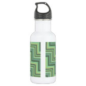 Oliv Green Stripes Pattern Trinkflasche (Rückseite)
