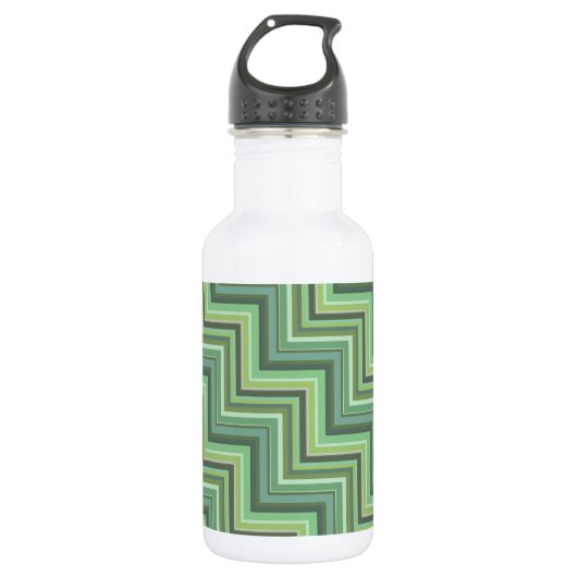 Oliv Green Stripes Pattern Trinkflasche (Vorderseite)