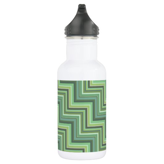 Oliv Green Stripes Pattern Trinkflasche (Rechts)