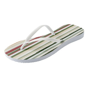 Oliv, grün und rot gestreift badesandalen