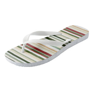 Oliv, grün und rot gestreift badesandalen