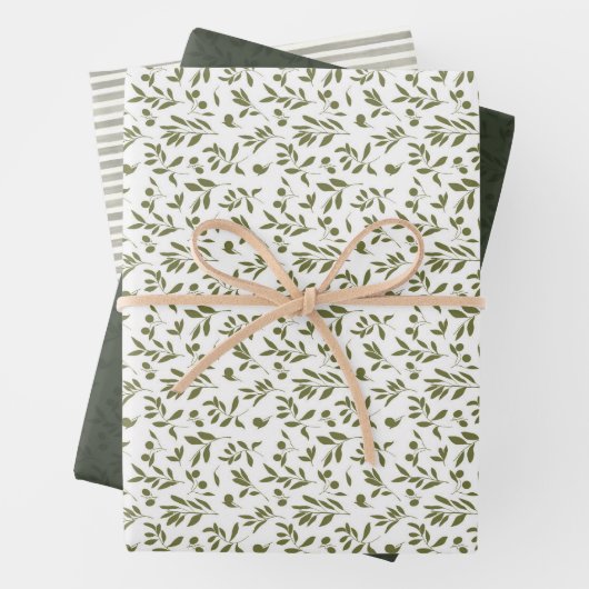 Oliv 'Martini' Grün Geschenkpapier Set (Beispiel)