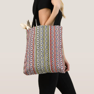 Oliv- und Braungeometrisches ethnisches Ornament Tasche