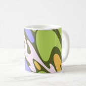 Oliv- und Lavendel-Diagonal-Pinselstrich-Muster Kaffeetasse (VorderseiteRechts)