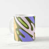 Oliv- und Lavendel-Diagonal-Pinselstrich-Muster Kaffeetasse (Vorderseite Links)
