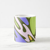 Oliv- und Lavendel-Diagonal-Pinselstrich-Muster Kaffeetasse (Mittel)