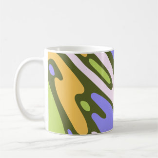Oliv- und Lavendel-Diagonal-Pinselstrich-Muster Kaffeetasse