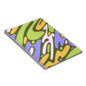 Oliv- und Lavendel-Diagonal-Pinselstrich-Muster Notizblock (Rechte Seite)