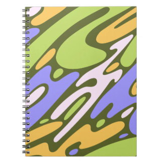 Oliv- und Lavendel-Diagonal-Pinselstrich-Muster Notizblock