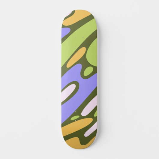 Oliv- und Lavendel-Diagonal-Pinselstrich-Muster Skateboard (Vorderseite)