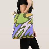 Oliv- und Lavendel-Diagonal-Pinselstrich-Muster Tasche (Von Nahem)