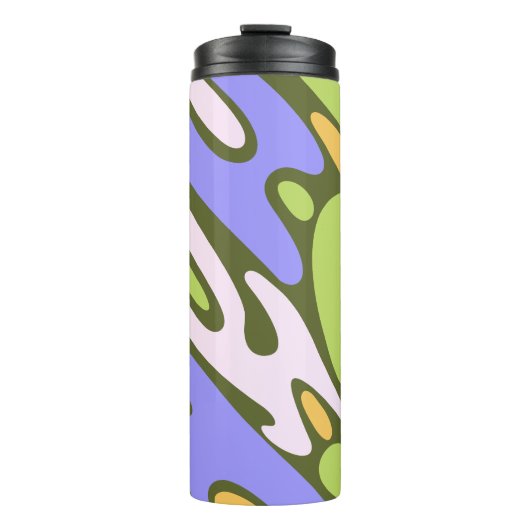 Oliv- und Lavendel-Diagonal-Pinselstrich-Muster Thermosbecher (Vorderseite)