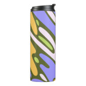 Oliv- und Lavendel-Diagonal-Pinselstrich-Muster Thermosbecher (Nach links gedreht)