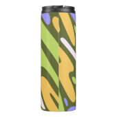Oliv- und Lavendel-Diagonal-Pinselstrich-Muster Thermosbecher (Rückseite)