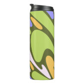 Oliv- und Lavendel-Diagonal-Pinselstrich-Muster Thermosbecher (Nach rechts gedreht)