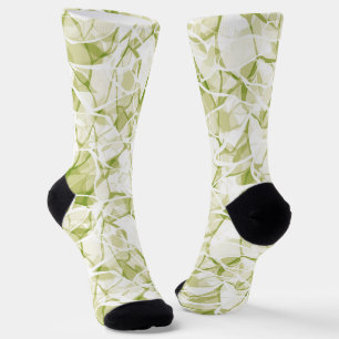oliv-weiße abstrakte modische moderne Muster Socken