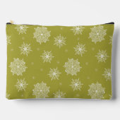 Oliv Whimsical Celestial Floral Groß Zubehörtasche (Vorderseite)