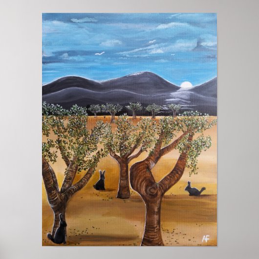 Olivar de Noche Gemälde von Alfred Fox Poster (Vorne)