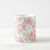 olivbeiger Mosaik-Blumenmuster Retro Kaffeetasse (Mittel)