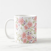 olivbeiger Mosaik-Blumenmuster Retro Kaffeetasse (Links)