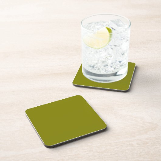 Olive 808000 Solid Color Design Getränkeuntersetzer (Rechte Seite)