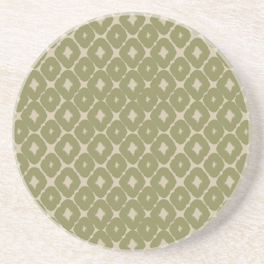 Olive and cream Boho Geometric Throw Pillow Getränkeuntersetzer (Vorne)