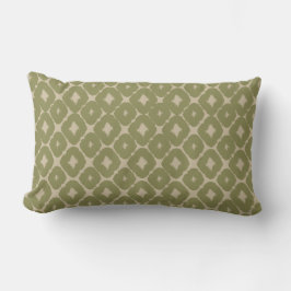 Olive and cream Boho Geometric Throw Pillow Lendenkissen