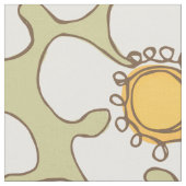 Olive and Gold Single Line Daisy Muster Stoff (Nahaufnahme)
