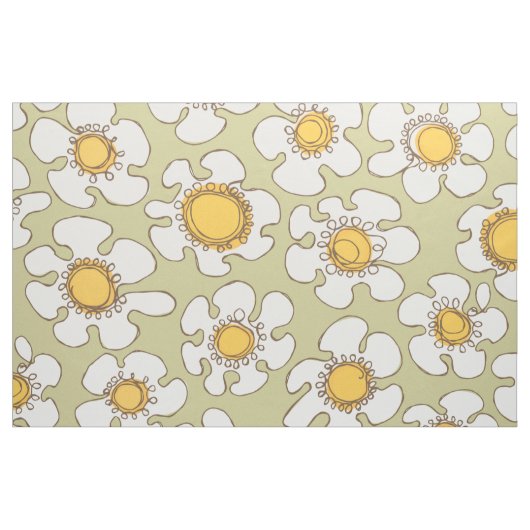 Olive and Gold Single Line Daisy Muster Stoff (Fat Quarter (45,7 x 55,9 cm))