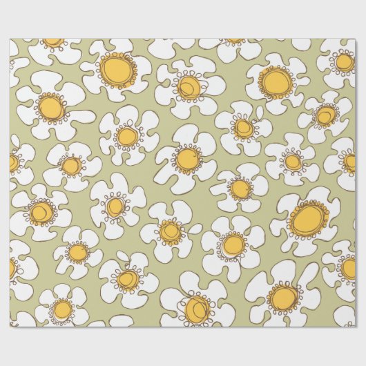 Olive and Gold Single Line Muster Geschenkpapier (Flach)