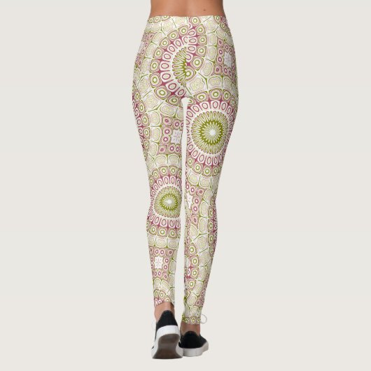 Olive and Rose Mandala Pattern Leggings (Rückseite)