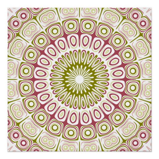 Olive and Rose Mandala Pattern Poster (Vorderseite)