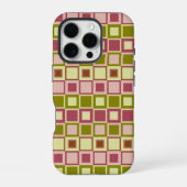 Olive and Rose Square Pattern iPhone Hülle (Rückseite)