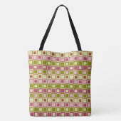 Olive and Rose Square Pattern Tasche (Rückseite)