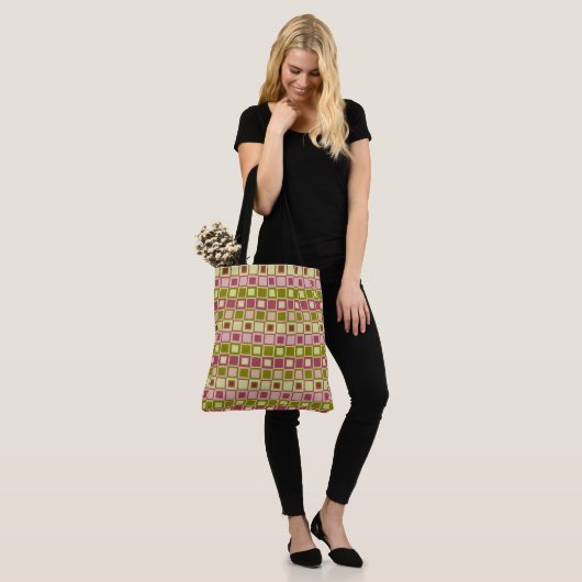 Olive and Rose Square Pattern Tasche (Am Model)