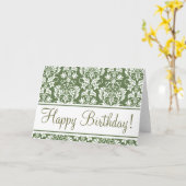 Olive and White "Birthday Card" Karte (Gelbe Blume)