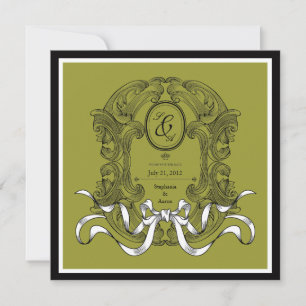 Olive Art Deco Bow Vintag Save the Date