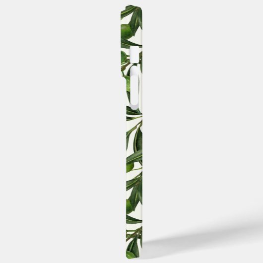 Olive-Äste auf weißer Seite Case-Mate iPhone Hülle (Rückseite / Links)