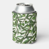 Olive-Äste auf weißer Seite Dosenkühler (Kanne Rückseite)