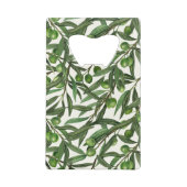 Olive-Äste auf weißer Seite Geldbeutel Flaschenöffner (Rückseite)