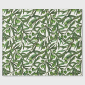 Olive-Äste auf weißer Seite Geschenkpapier (Flach)
